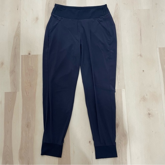 Athleta Soho Joggers Women's 4 Activewear Athleisure Navy Blue Zipper Pockets - Picture 2 of 14